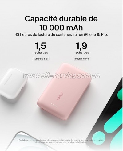 ������� ������������� Belkin 10000mAh 20W Pink (BPB021HQPK)