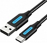 Дата кабель USB 2.0 AM to USB-C 1.5m 3A black Vention (COKBG) Дата кабель USB 2.0 AM to USB-C 1.5m 3A black Vention (COKBG)