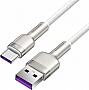 ���� ������ USB 3.1 AM to USB-C 2.0m 6.0A 66W Cafule Series Metal White Baseus (CAKF000202)