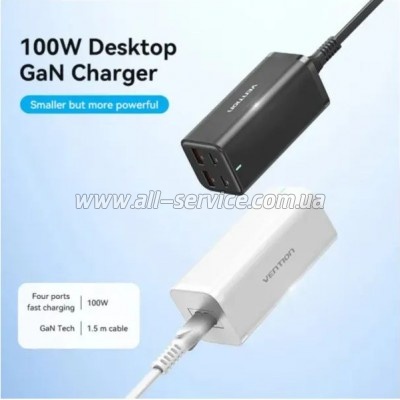 �������� ������� Vention 4xUSB 100W Black (FBSBG-EU)