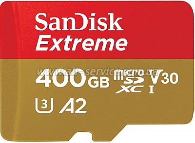   SanDisk 400GB microSDXC C10 UHS-I U3 A2 Extreme V30 + SD  (SDSQXA1-400G-GN6MA)