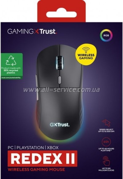  Trust GXT 926 Redex II Wireless/USB-A/USB-C Black (25126)