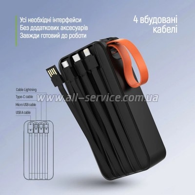 ������� ������������� ColorWay 30000mAh PowerHub PD 22.5W Black (CW-PB300LP07BK)