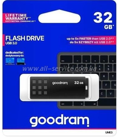  Goodram 32GB UME3 Black USB 3.0 (UME3-0320K0R11)