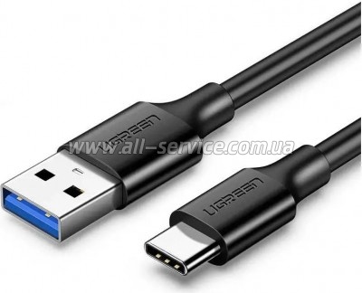���� ������ USB 3.0 AM to USB-C 1.5m 3A US184 black Ugreen (20883)