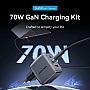 �������� ������� Vention 2xUSB-C PD70W + 1xUSB QC3.0 22.5W GaN + cable USB-C to USB-C 1.0m black gray (TZ-FEXH0-EU)
