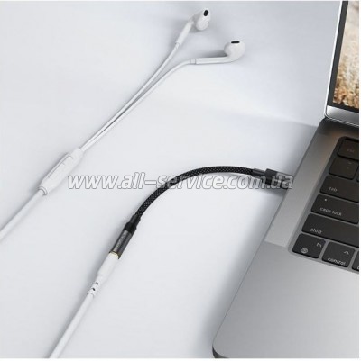 ������� USB-C to 3.5mm F 0.15m DAC audio black Acefast (6974316285281)
