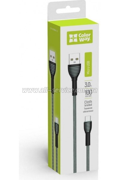���� ������ USB 2.0 AM to Micro 5P 1.0m ColorWay (CW-CBUM041-GR)