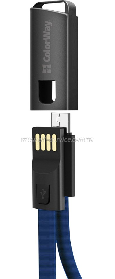   ColorWay USB 2.0 AM to Micro 5P 0.22m blue (CW-CBUM022-BL)