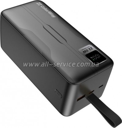   ColorWay 50000 mAh PD, QC3.0 Digital Display, Black (CW-PB500LPC5BK-PDD)