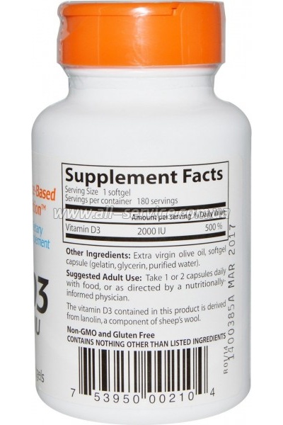  Doctor's Best  D3 2000IU, 180   (DRB-00210)