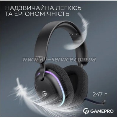 �������� GamePro Asgard Bragi 7.1 RGB Tri-Mod Black (HSW250B)