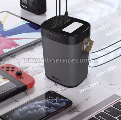   Sandberg 60000mAh, PD/20W, QC/3.0, USB-C, USB-A*2(22.5W total), flashlight 3W (420-71)