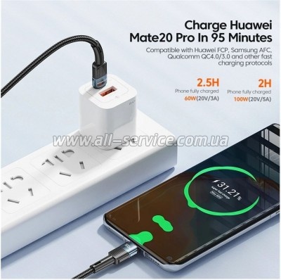 ���� ������ USB-C to USB-C 0.5m 100W black Essager (EXCTT1-XCB01)