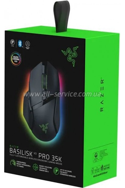  Razer Basilisk V3 Pro 35K Wireless/Bluetooth Black (RZ01-05240100-R3G1)