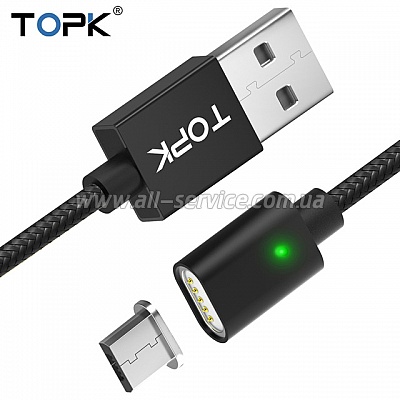   TOPK USB-A micro-USB 1 Black (ND CS0121 1M Black Micro)