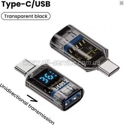 ������� OTG USB 3.2 AF to USB-C M 10Gbps QC 36W with display XoKo (AC-322UTC)