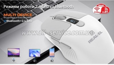  REAL-EL RM-480W Wireless/Bluetooth White (EL123200050)