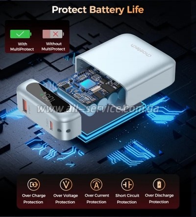 ������� ������������� Choetech 10000mAh 22.5W PD blue (B860-CCLBE)