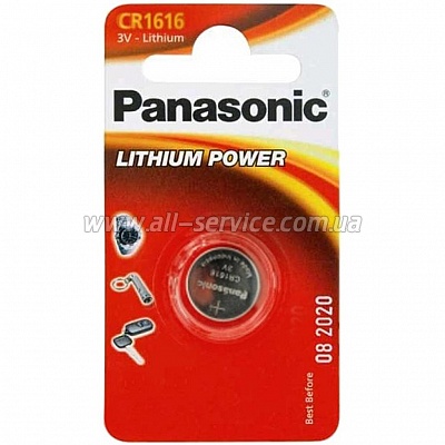  Panasonic CR 1616 BLI 1 LITHIUM (CR-1616EL/1B)