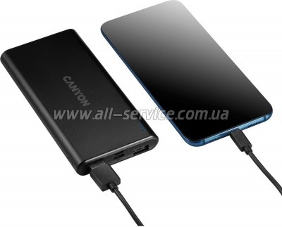 ������� ������������� Canyon PB-106 10000mAh PD 10W black (CNE-CPB1006B)