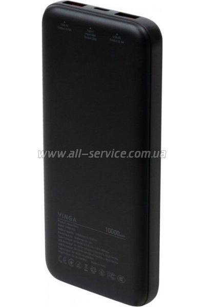   Vinga 10000 mAh 22.5W Display Black (VPBB1022)