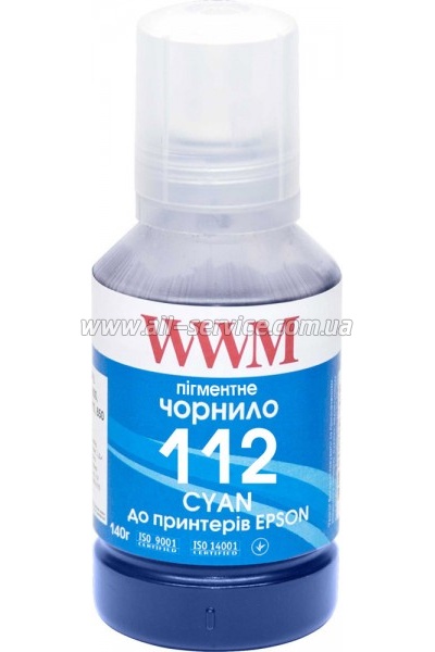 Чернила WWM 112 для Epson L11160/ 6490 140г Cyan пигмент (E112CP) Чернила WWM 112 для Epson L11160/ 6490 140г Cyan пигмент (E112CP)