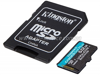   512Gb Kingston microSDXC Canvas Go+ U3 V30 (SDCG3/512GB)