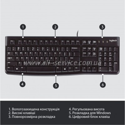  Logitech K120 Ukr (920-002643)