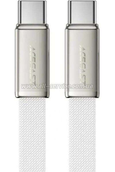 ���� ������ USB-C to USB-C 1.2m 60W 3A nylon white Acefast (6974316286257)