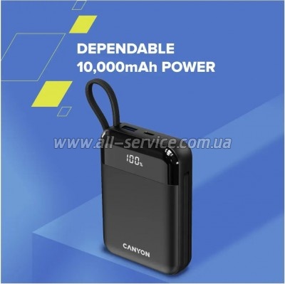 ������� ������������� Canyon 10000mAh OnPower 104 PD 20W Black (CNS-CPB104B)