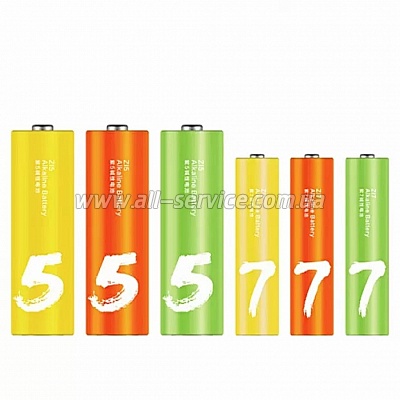  Xiaomi ZMi Rainbow AA batteries AA ZI5 * 12 + AAA ZI7 * 12 (16358)