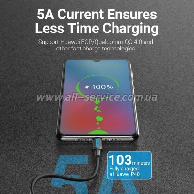 ���� ������ USB-C to USB-C 1.0m 2.0 100W Vention (COTBF)