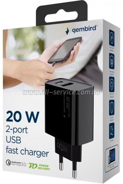 �������� ������� Gembird PD 20W black (TA-UC-PDQC20-01-BK)