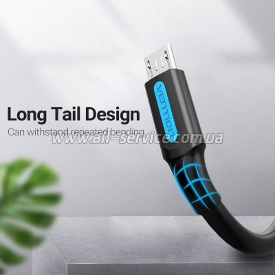 ���� ������ USB 2.0 AM to Micro 5P 1.0m 3A black Vention (COLBF)