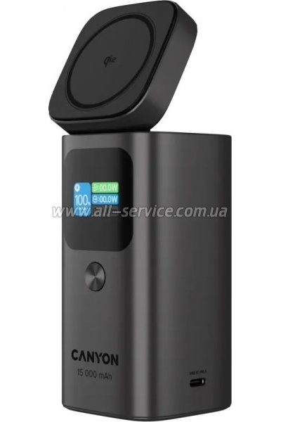 ������� ������������� Canyon 15000mAh OnPower 150 Qi2 magnetic Grey (CNS-CPB150DG)