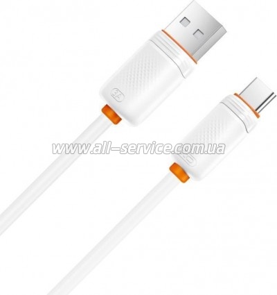 ���� ������ USB 2.0 AM to USB-C 1.0m 3A white XO (XO-CB-300UC-WH)