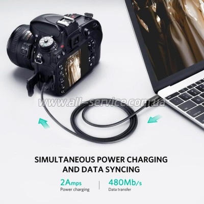 ���� ������ USB-C 2.0 AM to Mini 5P 1.0m US242 black Ugreen (50445)