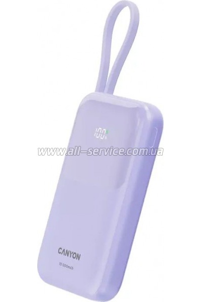   Canyon 10000mAh OnPower 101 PD/22.5W built-in cable Purple (CNS-CPB101PU)