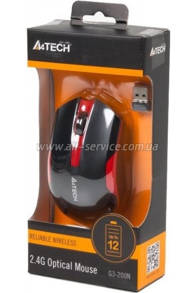  A4Tech G3-200N Black+Red (4711421929585)