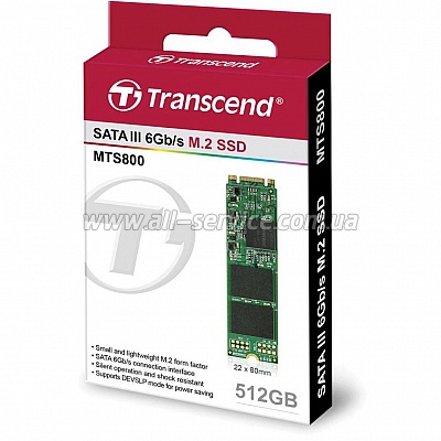 SSD ���������� 512GB TRANSCEND M.2 2280 MLC (TS512GMTS800S)