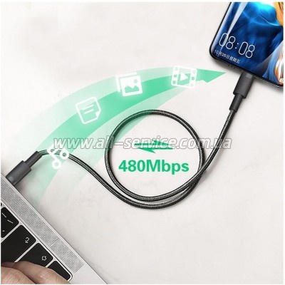 ���� ������ USB-C to USB-C 1.0m 100W braided black XO (NBQ199_�_Black)