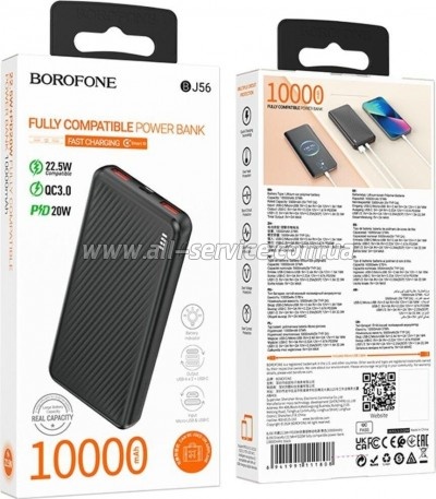 ������� ������������� BOROFONE 10000mAh BJ56 Graceful PD 20W Black (6941991111808)