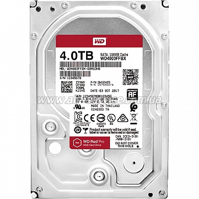  4TB WESTERN DIGITAL Red Pro SATA 3.0 256 MB 7200rpm (WD4003FFBX)