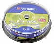 Диск Verbatim CD-RW DL+ 700 MB/80 min 8x-12x Cake Box 10шт (43480)