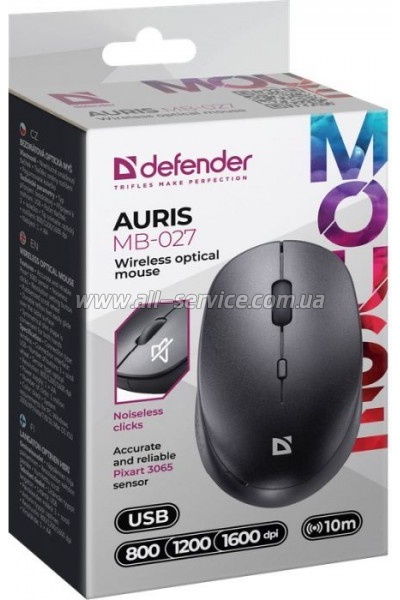  Defender Auris MB-027 Silent Wireless Black (52027)