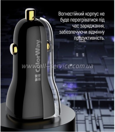 �������� ���������� ColorWay PowerDelivery PPS USB USB-A + USB-C Black (CW-CHA046PD-BK)