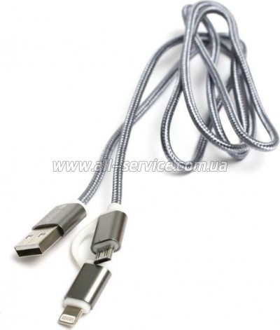  PowerPlant Quick Charge 2A 2--1 USB 2.0 AM - Lightning/Micro 1 (KD00AS1289)
