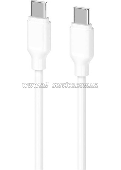 ���� ������ USB-C to USB-C 1.0m Glow 60W white 2E (2E-CCCC-WH)