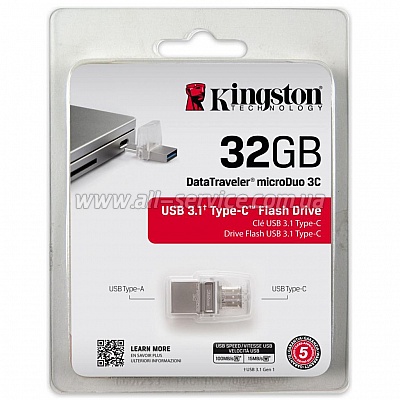  32GB Type-C Kingston DT Micro Metal Silver (DTDUO3C/32GB)